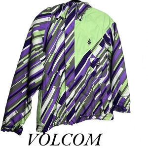 Volcom ski jacket,women Lg, snowboard ,winter,purple,multicolor, great pre own